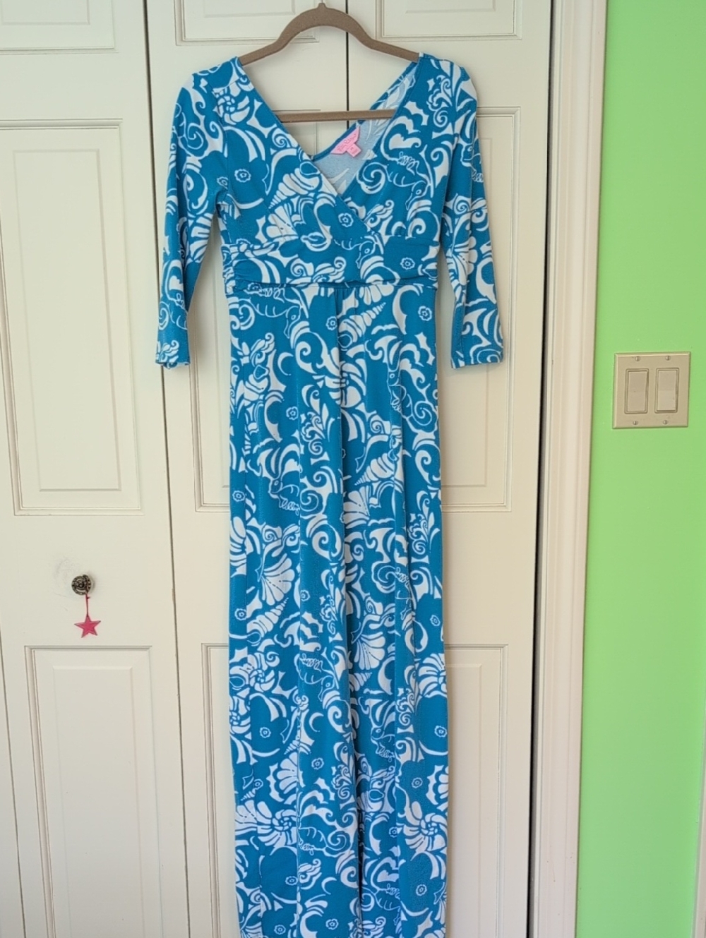 Lilly Pulitzer Blue and White Floral Maxi Dress